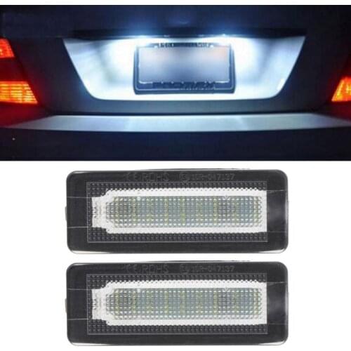2021 New 2x 18 SMD LED License Plate Number Light Lamp Error Free For Benz Smart Fortwo Coupe Convertible 450 451 W450 W453