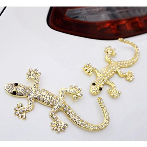3D Mosaic Lmitation Diamond Lizard Gecko Car Sticker Decoration Badge Emblem Car-Styling Creative Auto Sticker Accessories