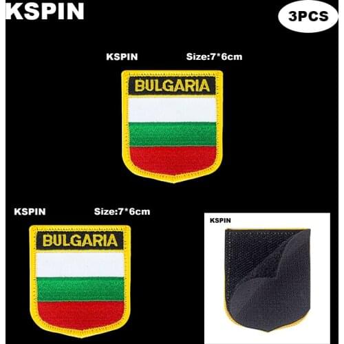 National Flag Patch Hook Loop Bulgaria Badges Armband 3D Stick on Jacket Backpack Stickers
