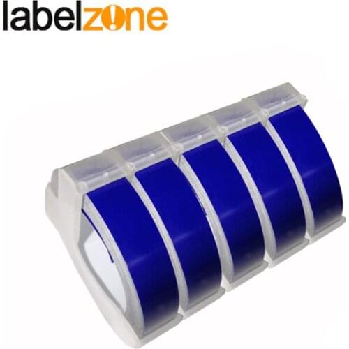 5pcs 9mm Deep blue 3D Embossing PVC Label Tape Compatible Dymo 1610 12965 Manual Label printer for Motex E101 Label Maker
