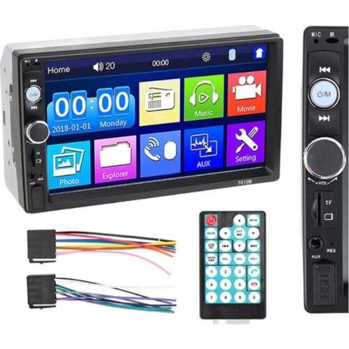 Car Stereo 2Din Touch Screen MP5 Multimedia Player Bluetooth-compatible Audio Stereo Receivers FM Radio Rear View Camera