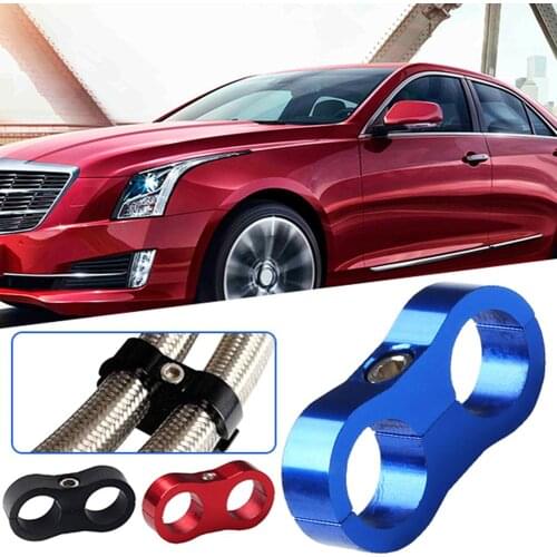 Car 2-Hole Braided Hose Separator Clamp Oil Line Clip Fitting Bracket Adapter Oil and Gas Separator