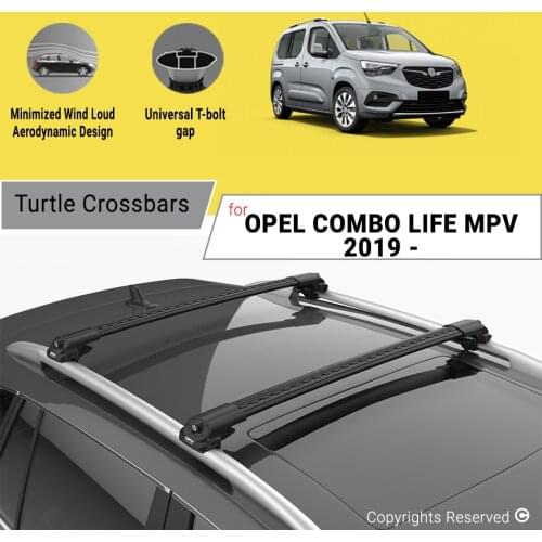 BARS FOR OPEL COMBO LIFE MPV 2019 ON ALUMINUM ALLOY SIDEBARS CAR ROOF RACK LUGGAGE CARRIER CROSSBAR