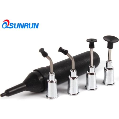 Black Mini Antistatic Vacuum Pen With 4 Suction Headers IC Chip Suction Tools SMD Pick Up Vacuum Suction Pen