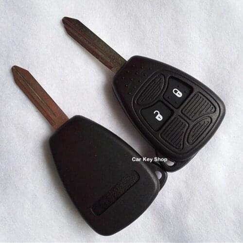 DAKATU FOR CHRYSLER DODGE JEEP REMOTE KEY SHELL CASE 2 BUTTONS WITH Rubber Button Pad