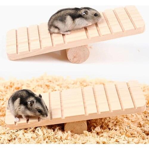 Pet Hamster Wooden Anti-slip Seesaw Teeterboard Squirrel Toy Cage DIY Ornament Pet Products Supplies for Pet Accessories