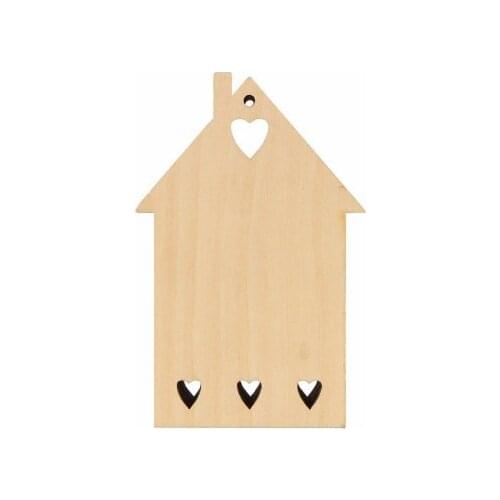 50pcs laser cut wood house shape wood christmas ornament christmas hanging decoration