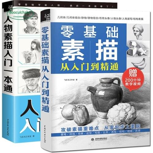 2 books painting tutorial Zero-based sketch from entry to mastery + character sketching Portrait sketch, 512 pages in all