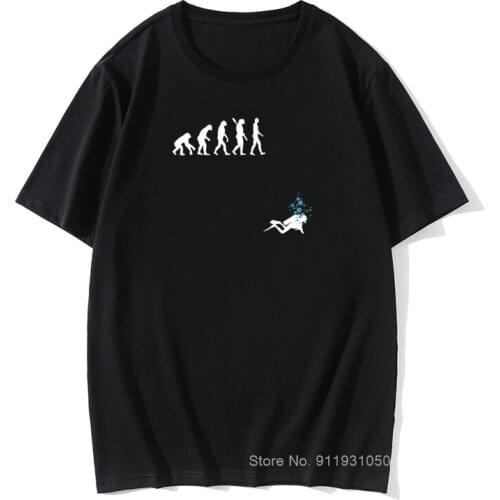 Evolution Of Man Scuba Diving T-Shirts Men Dive Diver Sea Snorkeling Sports Cotton Tee Shirt Men T Shirts Unique Tops