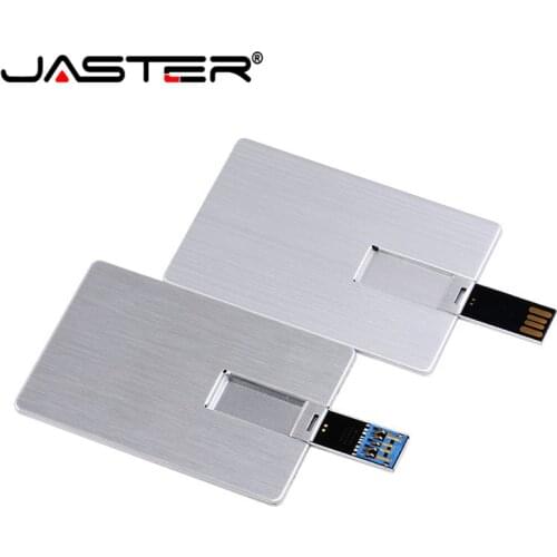 JASTER Usb Flash Drive 4GB 8GB 16GB 32GB 64GB Metal Card Pendrive Business Gift Usb Stick Credit Card Pen Drive