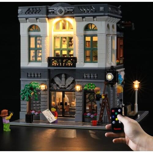 BriksMax Led Lighting Kit For 10251 Creator Brick Green Bank, Remote Control Version
