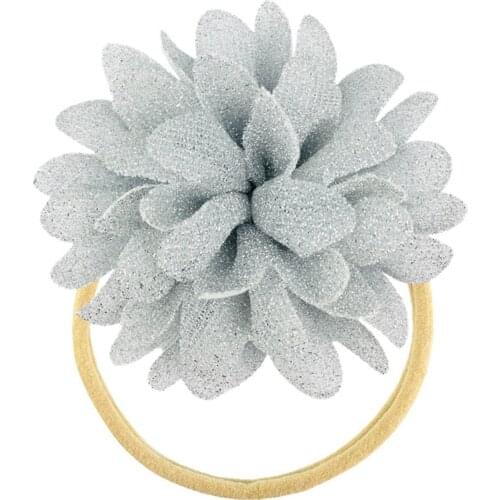 Lovely Flower Princess Headwear 1PC Newborn Infant Baby Girls Solid Flower Headband Stretch Hairband Headwear Children Hair Rope