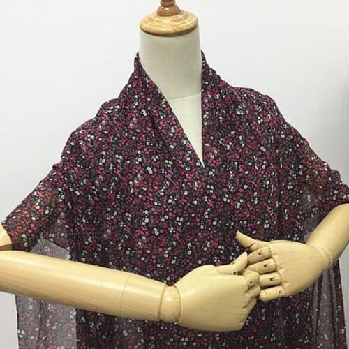 Mini floral print pure natural silk georgette fabric silk chiffon fabric sheer,SCG720