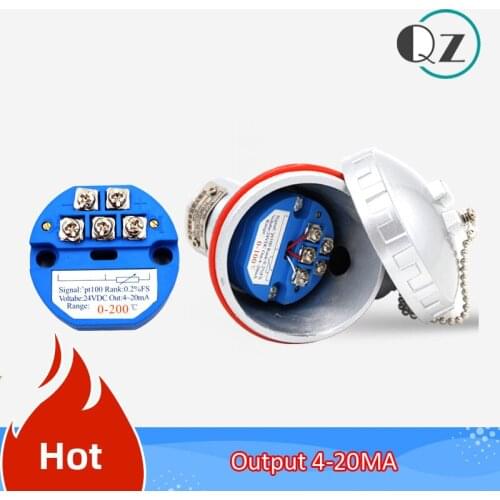 RTD pt100 temperature transmitter sensor module Thermal resistance 4-20mA integrated temperature transmitter module 0-100 0-200C