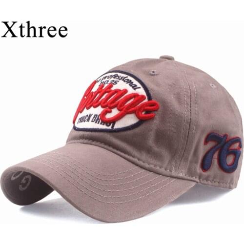 Xthree Mens Baseball Cap Fitted Hat Casual Cap Gorras Letter mbroidery Hip Hop Snapback Hats Wash Cap for Men Women