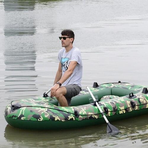 2/3 Person Inflatable Boat Drifting Boat Inflation Fishing Boat Raft Kayak Foldable Rubber Boat Assault Boat With Air Pump Rope