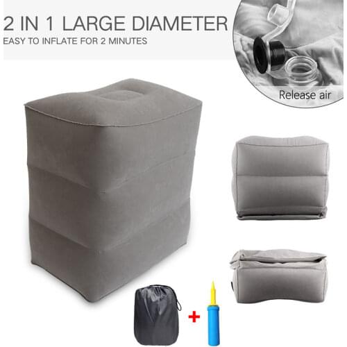 Inflatable Portable Footrest Pillow Foldable Flight Travel Foot Pillow Plane Train Kids Bed Pad Inflatable Stool pouf chambre