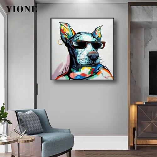 Cool Dog Street Graffiti Animal Wall Painting Canvas Prints Modern Art Posters Pictures for Home Design Living Room Decoration