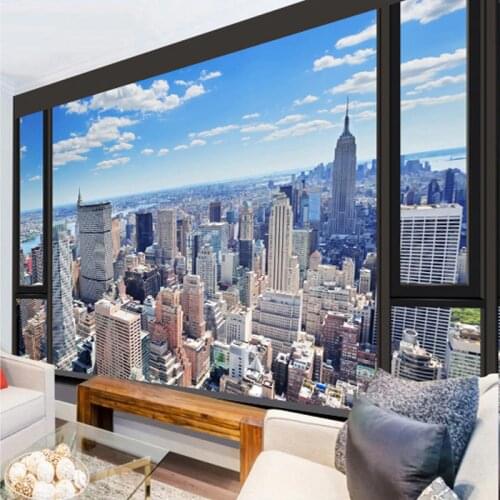 Custom 3D Photo Wallpaper Modern Wall Painting Urban Landscape Embossed Wall Paper Living Room Bedroom TV Wall Mural Wallpaper
