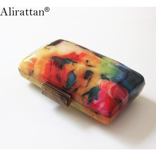 New Acrylic Evening Bag For Women 2021 Fashion Design Chain Shoulder Crossbody Bag Luxury Printed Patchwork Dinner Clutch INS