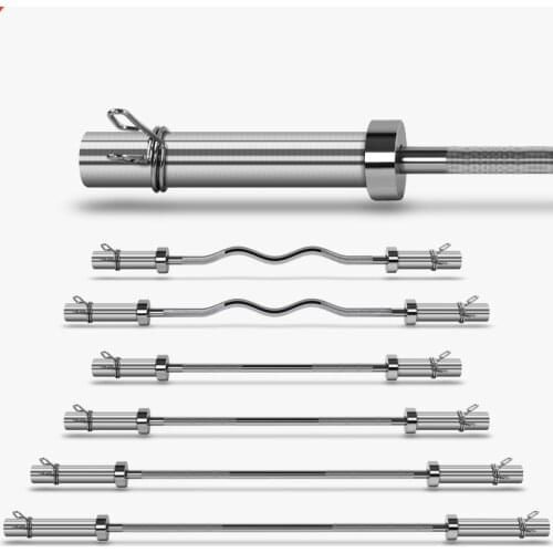 New Gym Professional Weightlifting Barbell Bar Home Curved Bar Commercial Fitness Free Pair Of Nuts/Buckles
