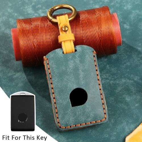 New Leather Car Key Case For Volvo XC40 XC60 S90 XC90 2016-2018 V90 Remote Fob Shell Cover Key Chain Holder Protector Bag
