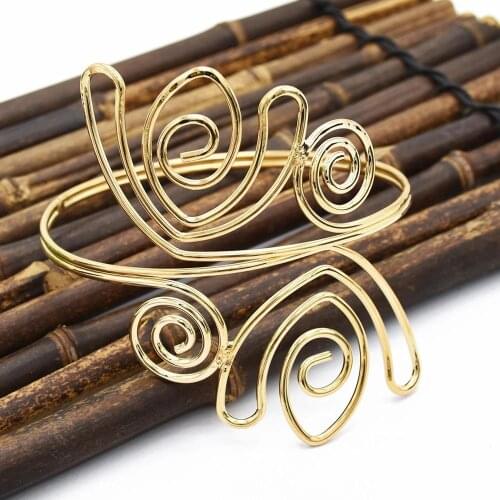 New Fashion Exaggeration Creative Indian Retro Women Bracelet Swirl Upper Arm Armlet Multilayer Street Shoot Body Jewelry Gift
