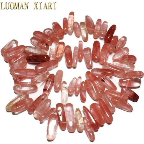 Wholesale 12-20 mm Stick Shape Watermelon Red Glass Crystal Beads For Jewelry Making DIY Necklace Bracelet Material Strand 15