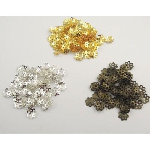Wholesale 1200 pieces 6mm Diameter Filigree Metal Flower Bead Caps Iron Jewelry Findings for Jewelry Making Charms Component