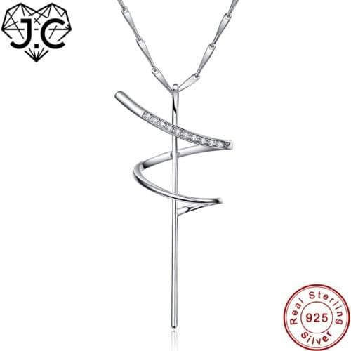 J.C for Women Men Unisex Sample Style Necklace Exquisite Round White Black Topaz Solid 925 Sterling Silver Pendant Fine Jewelry