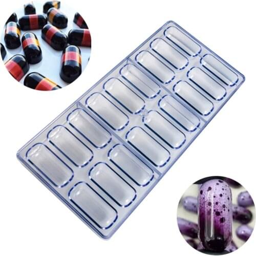 12 Cavity Long Shape Chocolate Mould Strip Shape Plastic Mold Capsule Jelly Mold Pudding Mould Cake Decorating Tools Cake Tools