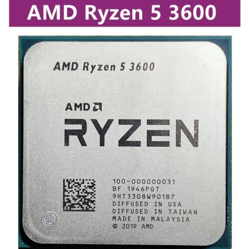 AMD Ryzen 5 3600 R5 3600 3.6 GHz Six-Core Twelve-Thread CPU Processor 7NM 65W L3=32M 100-000000031 Socket AM4