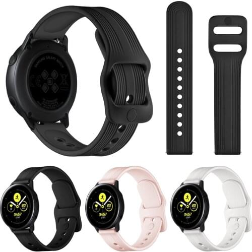 20mm silicone Sports Band For Galaxy Watch 42mm Active2 Bands silicone Loop Watch Strap For Amazift Bip strap band Huami GTS