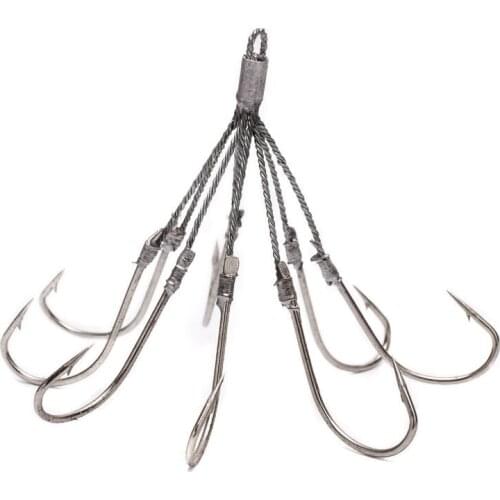 Carbon Steel 4/5/6/8 Fishing Hooks Ajustable Ultra Sharp String Hook Peche Carp Fishing Barbed Hook Sea Bait Lure Fishing Tackle