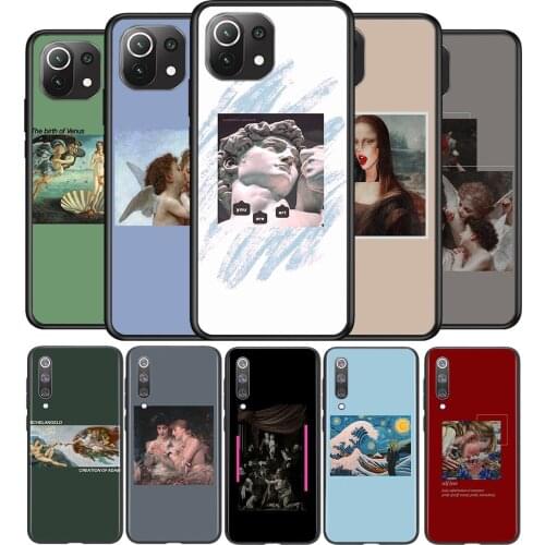 Retro Pattern Art Aesthetic Silicone Cover For Xiaomi Mi Note 11 11T 11i 10i 10T 10 9 9T 9 SE Lite Pro Ultra Phone Case