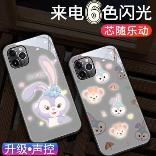 Disney Cartoon Rabbit Call LED Flash Lighting Phone Case For iPhone12 11Pro XSMax 6 7 8 Call Light Up Led Flash Cute Back Cover