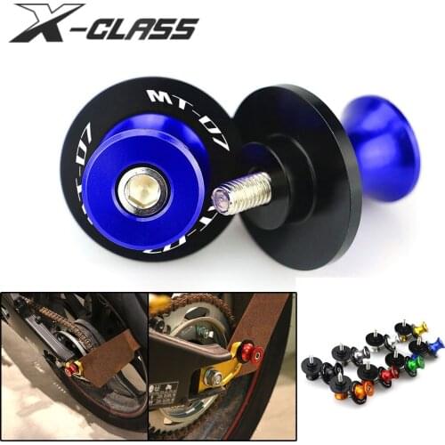 MT07 Motorcycle Swingarm Spools Stand Screws M6 CNC Aluminum Accessories for Yamaha MT-07 2013 2014 2015 2016 2017 2018 2019