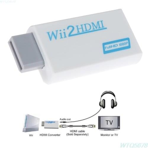 Wii2HDMI-compatible Converter 3.5Mm Audio Voor Pc Hdtv Monitor display Full Hd 1080P Wii-Compatibel Converter Adapter