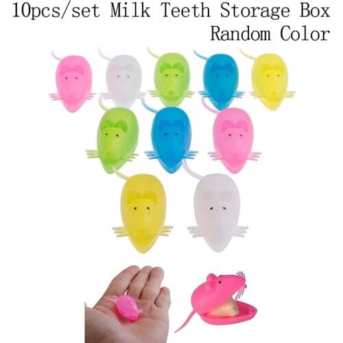 10pcs cute Mini Mouse Shape Plastic Save Milk Teeth Storage Box Baby Teeth Box for Boy Girl Gift Kid Baby Tooth Box Organizer