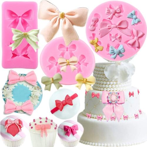 3D Bow Balloon Silicone Molds Baby Birthday Fondant Cake Decorating Tools DIY Cupcake Baking Mould Candy Clay Chocolate Moulds