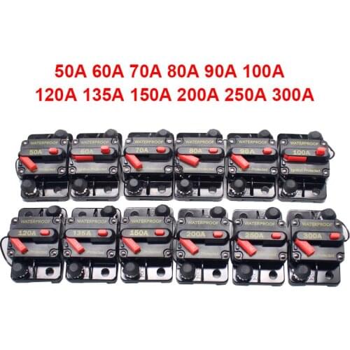 30A 40A 50A 60A 70A 80A 100A 120A 150A 200A 250A 300A AMP Circuit Breaker Fuse Reset 12-48V DC Car Boat Auto Waterproof