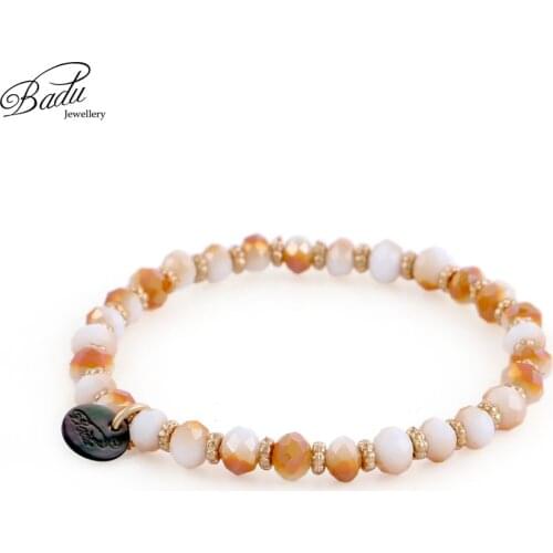 Badu Faceted Crystal Beaded Bracelets Women Charms Beads Jewelry Colorful Bracelet 5mm Crystals Elastic Rope Fashion Jewelry