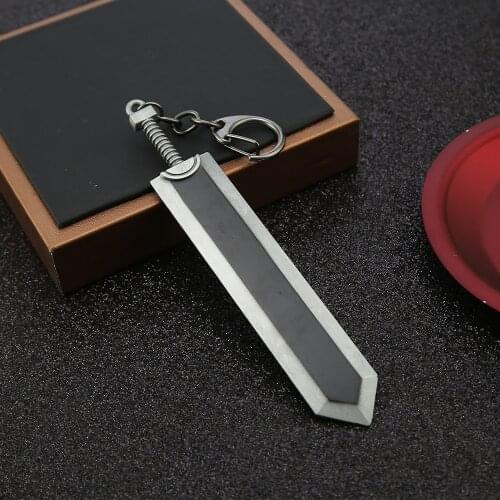 PS4 Game Berserk Keychain The Black Swordsman Metal Aroundight Sword Pendant Legend Warrior Weapons Keyring Men Jewelry llaveros