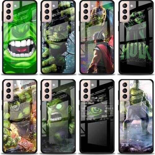 Marvel Hulk Avengers Tempered Glass Cover For Samsung Galaxy S21 Plus Ultra M21 M31 M51 A52 A72 Phone Case Coque