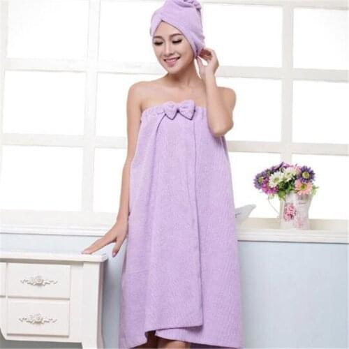 Clean Hearting Cute Soft Microfiber Fabric Absorbent Dry Spa Bath Towel Sets Swimming Beach Bathrobe Towels For Women Lady Girls