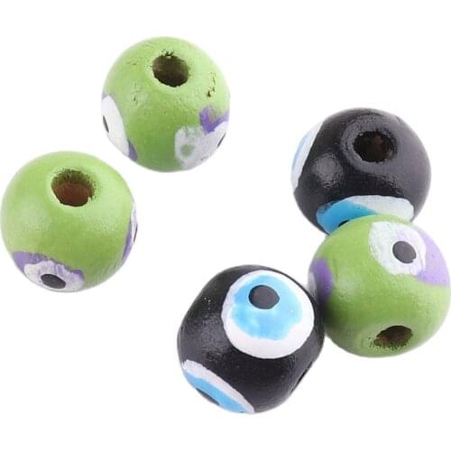 Wooden beads 11mm Black/Green Natural Decoration Charms for For Bracelet Jewelry Making Necklace Handmade Craft Gift DIY