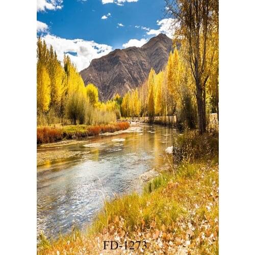 Autumn nature landscape background of South American European forests and lakes. Photograph background