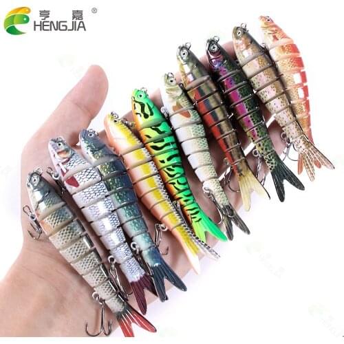 HENGJIA 10PCS Jointed Hard Baits Wobblers 10cm 11g Soft Tackle Lure Brand Artificial Bait For Fishing Hook