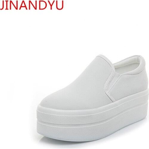 Hidden heels Platform Sneakers Slip on Canvas Shoes for Women Black White Vulcanize Shoes Womens Heels Casuales Platform Loafers
