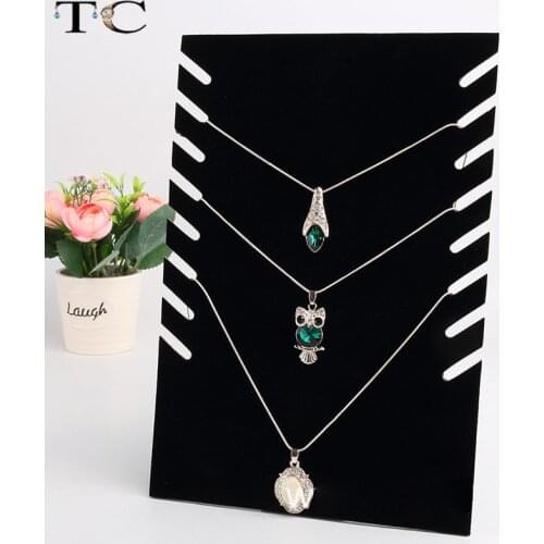 Creative Jewelry Props Black Velvet Square Necklace Plate Necklace Bracelet Foot Chain Jewelry Display Stand
